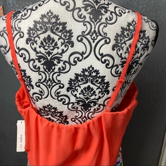Stunningly vibrant Robbie Bee floral Colorblock abstract maxi dress adjustable - Picture 12 of 12